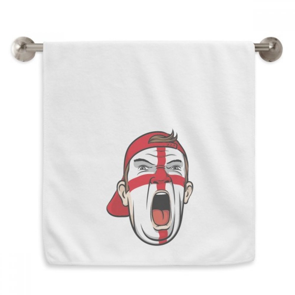 Drapeau de l'Angleterre serviette visage blanche pour le sport et le bain