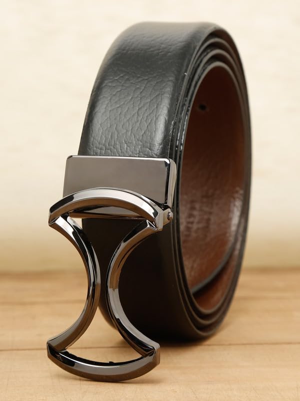 Image of TEAKWOOD LEATHERS Leather Men Reversible Adjutable, Regular Fit for Jeans Office, Outdoor All Occasion Men's Leather Belt | T BT 732