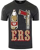 ShirtBANC Mens Graphic 40oz 9MM Gold Gun Shirt Pistol Golden Empire, S-3XL