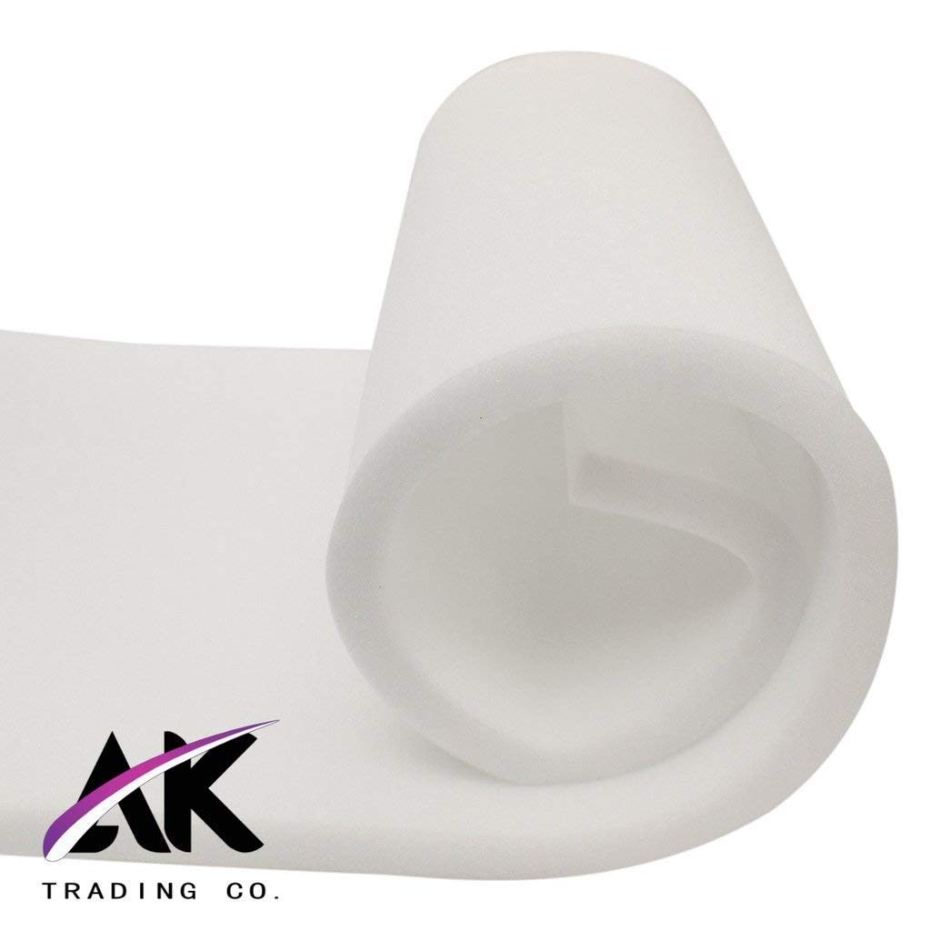 AK TRADING CO. (1" H X 30" W x 72" L Upholstery Foam Cushion CertiPUR-US® Certified. Perfect for Seat Replacement, Upholstery Sheet & Foam Padding