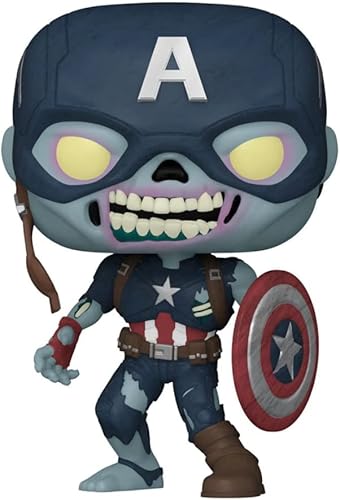 POP Marvel: What If? - Figura de vinilo Zombie Captain America Funko Pop! (incluye funda protectora compatible con caja Pop Box), multicolor, 3.75