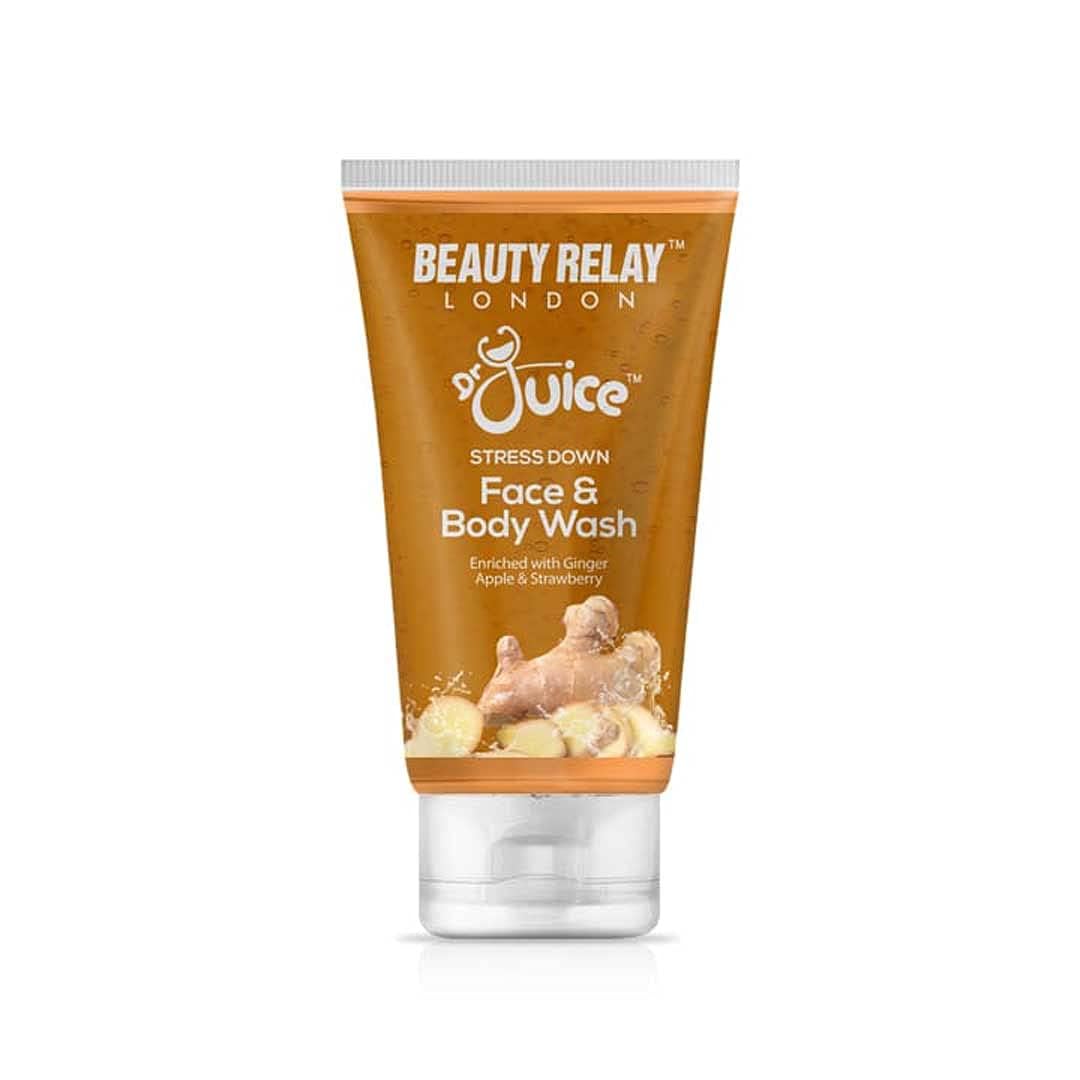 Dr. Juice Stress Down Moisturising Face & Body Wash with Apple, Strawberry and Ginger, Cleanses Deeply, Anti Pollution, Refreshing, 200ml