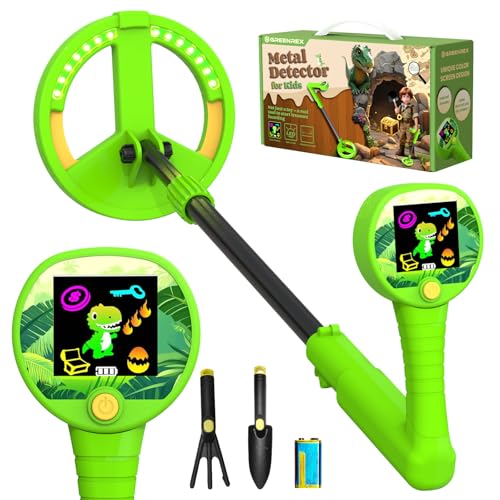 Metal Detector for Kids, Intuitive Color LCD Display, 6.7” Glowing LED Coil, Kid-Safe Lightweight with Adjustable Handle & 4” Precision Deepth, Perfect Educational Gift for Kids Ages 3-12