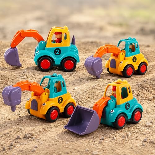 Image of Toyshine Pack of 4 Friction Powered Construction Vehicle Automobile Car Toy Set for Kids 2+Yrs, Multicolor