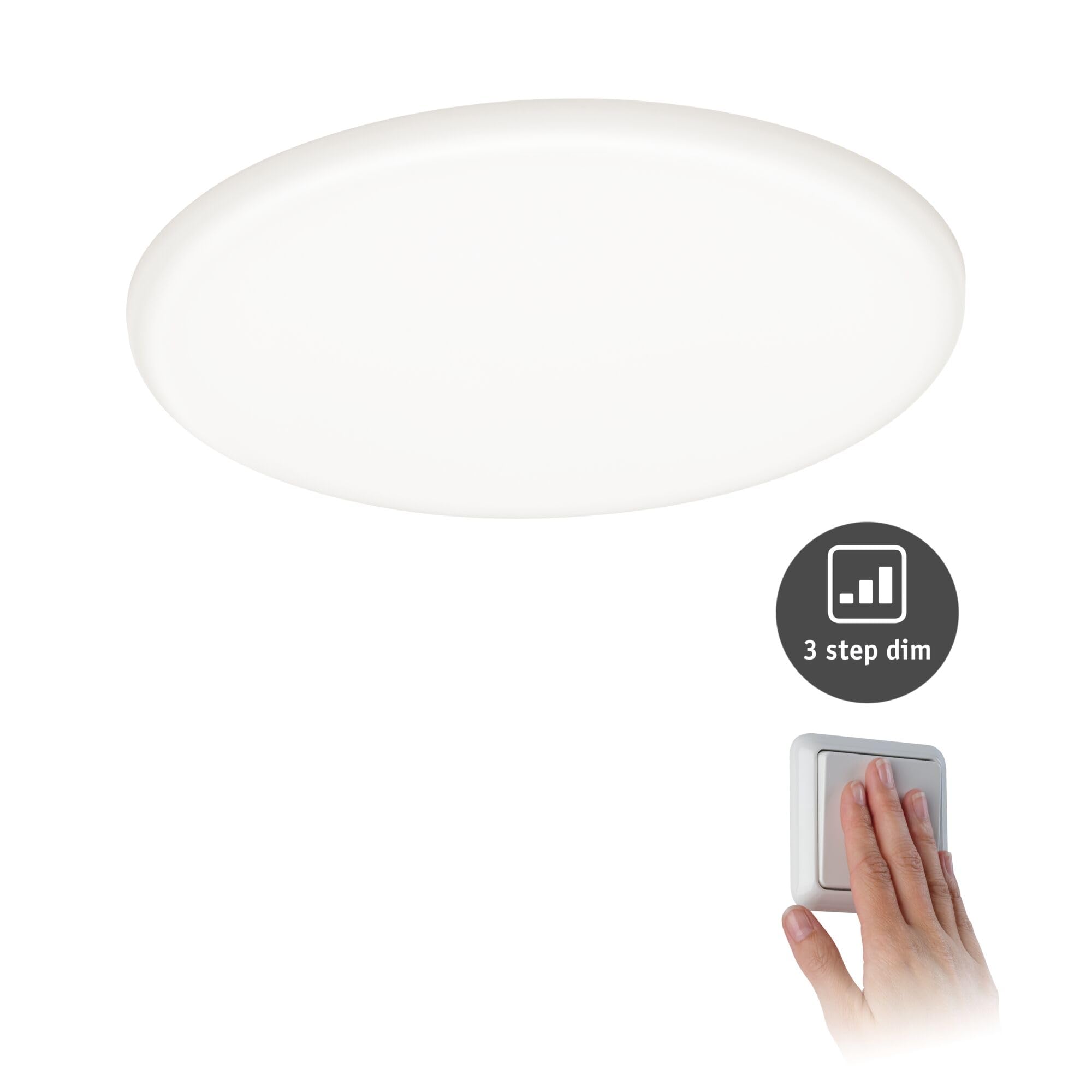Paulmann 93067 panel LED, oprawa wpusz. Veluna VariFit, IP44 ściem. 3-stopn. 185mm okrągła, w kompl. oprawa sufitowa 1x17,5 W satyn. tw.szt. 4000 K