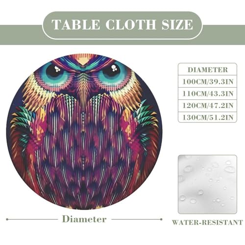 Nappe ronde ajustée élastique hibou imperméable camping table intérieur extérieur protection