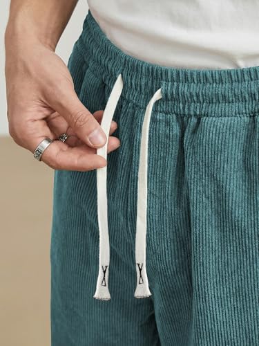 Image of JMIERR Mens Corduroy Pants Wide Leg Baggy Sweatpants | Loose Fit Joggers, Elastic Waist Drawstring, Casual Sweatpants, Vintage Pants, Fall Winter Fashion, Streetwear