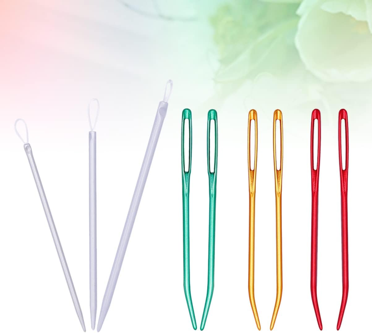 Ciieeo 27pcs Needle Inserter Needles and Nylon Thread Rods for Easy Sewing Crafting and Embroidery Projects Random Colors