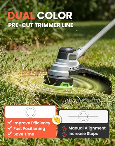 Image of Eventronic 4 Pack AL2420PD Replacement Twisted Trimmer Line Compatible with All EGO 15-Inch String Trimmers Weed Eater, Dual Color Pre-Cut 0.095 inch 56Ft Weed Wacker String line for EGO Trimmers String