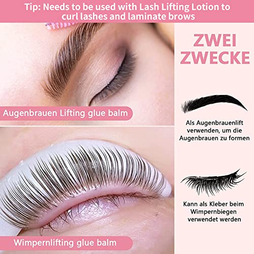 2. Bild von PERMANIA Wimpernlifting Kleber, Wimpern Kleber für Wimpernlifting, Wimpernlifting Zubehör, Lash Lifting Glue Balm Rosenduft, Schnell Trocknend, mit Kleinem Pinsel -10g