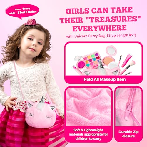 Save 30% on ULOVEME Kids Real Makeup Kit with Fluffy Purse - Image 3
