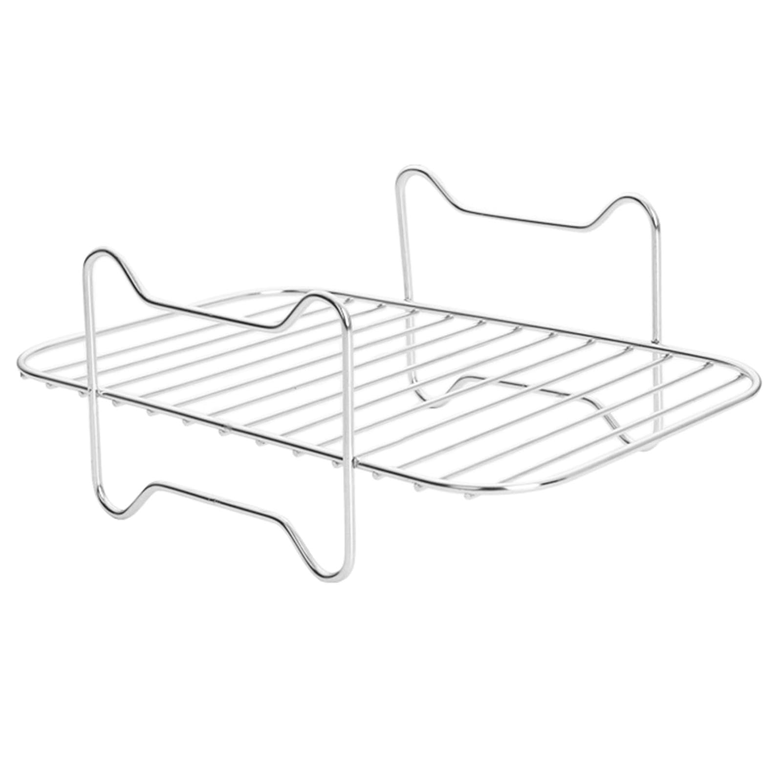 Air Fryer Stand Metal Air Fryer Accessories for Vegetab | Air Fryer Stand Metal Accessories for Vegetables Cookies Breakfast Rectangular Rack-image-3