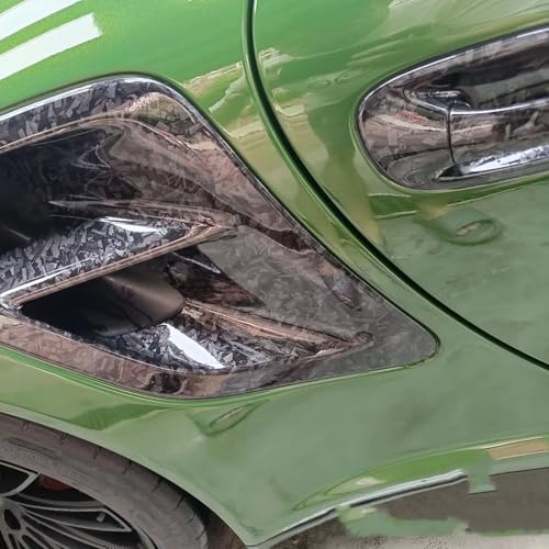 Image of LZLRUN Gloss Silver Forged Carbon Fiber Car Vinyl Wrap Film 5ft x 5ft