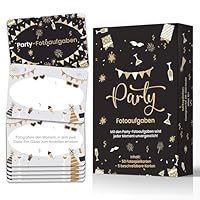 Party Fotoaufgaben, 50+5 Fotoaufgaben - Party, Geburtstag, Hochzeit, Konfirmation, Jugendweihe, Silvester - Partyspiel für Gäste, Party Spiele Schwarz, Fotobox Party, 9 * 6 cm, Geschenk Teenager