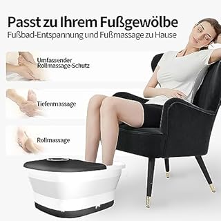 Pediluvio Massaggiatore Piedi Pieghevole, Massaggio ai Piedi con Telecomando e Riscaldamento, Bolle, Pietra Pomice, Infrarossi e Timer, 16 Palline per Agopressione, Temperatura Regolabile, Nero