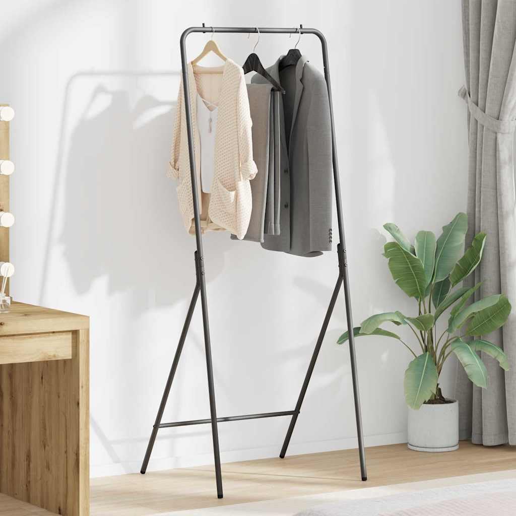 Stojak na ubrania stal 60 x 53 x 155 cm z półkami, czarny