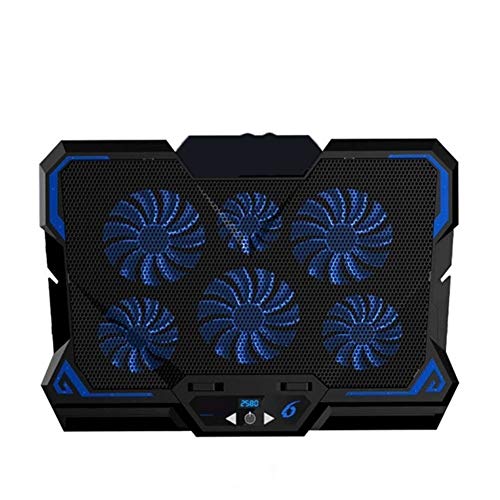 Laptop Cooling Pad, 6 Quiet Led Fans for 15.6-17 Inch Laptop Cooling Fan Stand, Portable Ultra Slim Two USB Powered Gaming Laptop Cooling Pad, Switch Control Fan Speed Function
