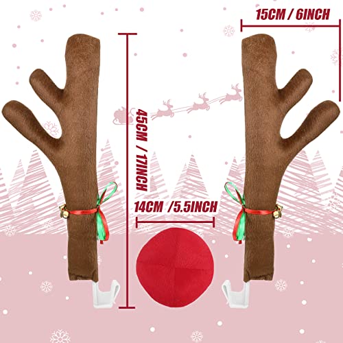 Yixipazh Car Reindeer Antlers And Nose,Christmas Decorations For Car，Reindeer Antlers For Cars, Jingle Bells For Christmas Costume Accessory Set Great For Christmas #TOP1