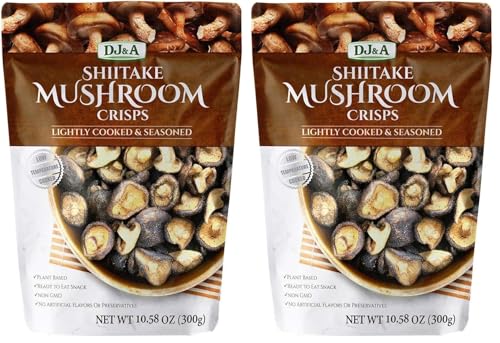 DJ&A Shiitake Mushroom Crisps - Lightly Cooked and Seasoned 10.28 Ounce (10.58 Ounce) (Pack of 2) image 4