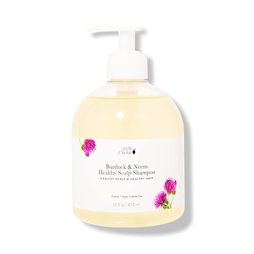 100 PURE Champú saludable para cuero cabelludo de bardana y neem 16 onzas líquidas champú sin sulfatos para cuero cabelludo seco picazón escamoso