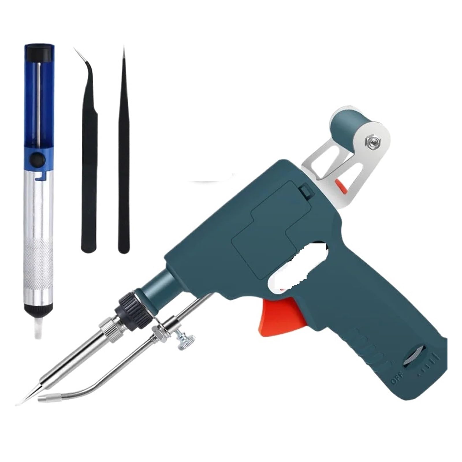 Zestaw lutownicy Regulowana Temperatura Cyny Pistolet Lutowniczy Wewnętrzny 80W Regulacja Pistoletu Lutowniczego Zestaw Elektryczny Z Automatycznym Podawaniem Sprzętu Spawalniczego(5 Pcs Kit)