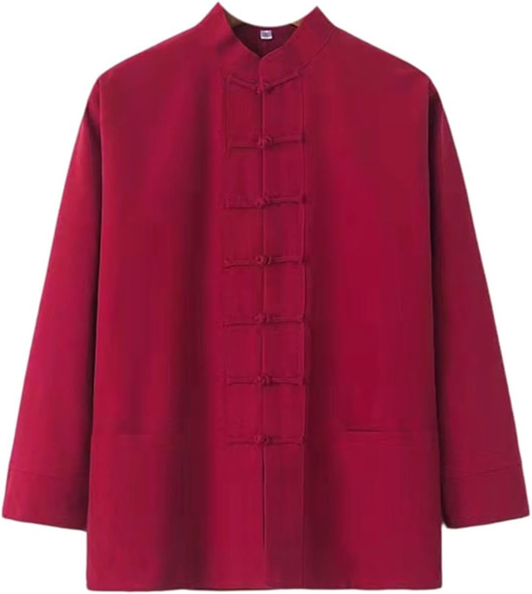 Men's Mandarin Collar Cotton Zen Wear Elderly Vintage Tang Suit