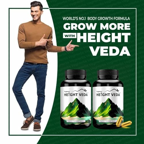 Image of Original Height Veda Supreme Formula Powder 400gm with Double Strength 30 Capsules (Pack of 1)