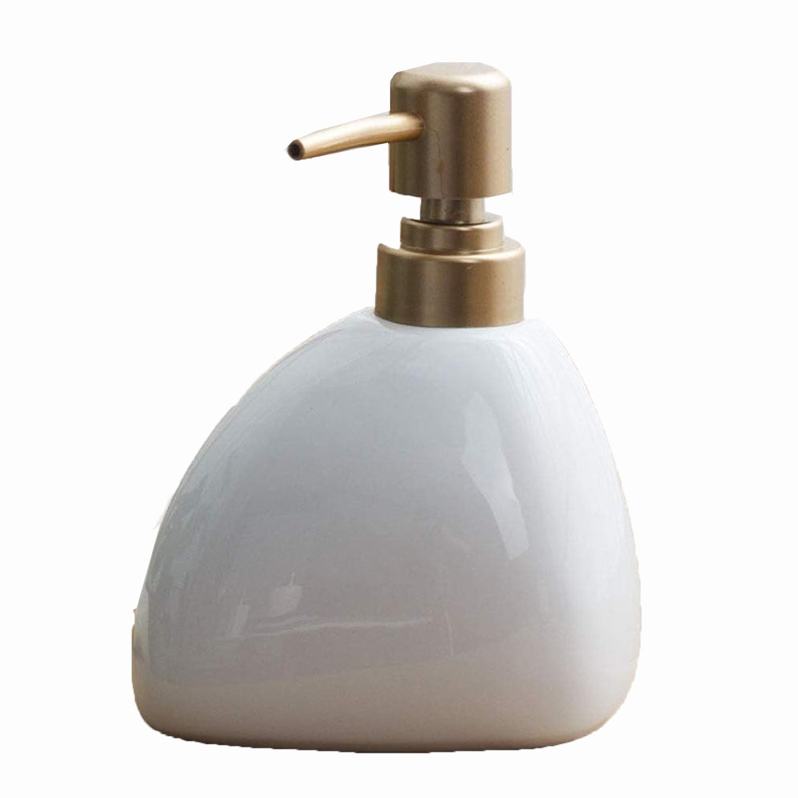 Kxaoxgrc Wei Glass Soap Lotion Dispenser Set, Stone Shape Ceramic Hand Soap Dispenser White 450Ml Refillable Pump Bathroom Kitchen