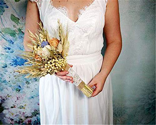 100 unidades de flores secas naturales de trigo para decoración miniatura 6