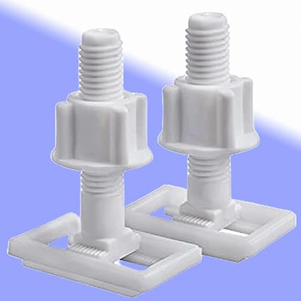 MLD Western Toilet Seat Cover Screw, Nuts and Washers Hinges Kit Clamp bottom installation Tool kit set BOL4050 (1Pair,White,Plastic)