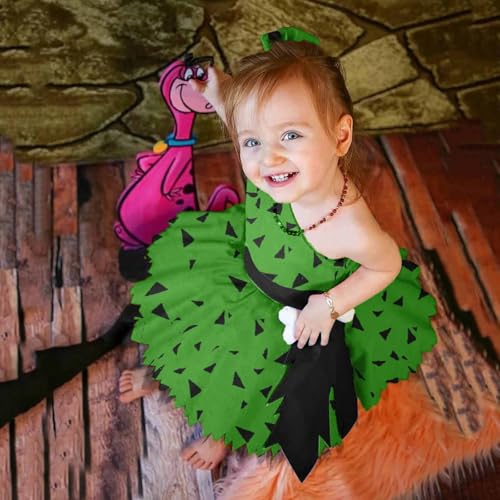 Toddler Kids Girl Halloween Dress With Bone Hair Clip Cloak Pumpkin Skirt Historical Stone Age Family Party Outfits 20253
