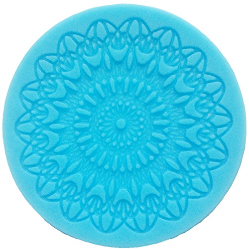 Moule silicone flocon de neige dentelle tour cercle, decor de gateau, décorations en chocolat, Gâteau, pâte à sucre, pâte d'amande, Fondant Pâtisserie Déco Gâteau Diamètre 8.5cm Cover