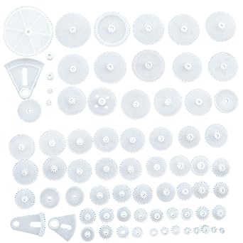 Set of 72 gears gears plastic pack robot parts DIY parts toy repair handmade parts module motor pack motor gear warm pulley brake toy repair production wide variety of durability and practicality Durable and practicality 58 types, 14 types of repeating gear such as single gear, double gear, crown gear, worm gear, etc