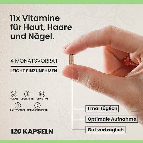 Biotin Kapseln für Haut, Haare und Nägel – 120 Stück