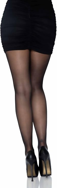 Leg Avenue Women's Opaque Sheer to Waist Tights with Cotton Crotch