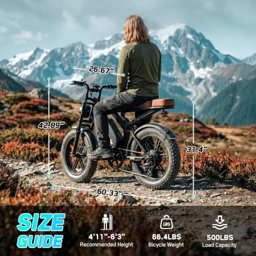 Image of Electric Bike for Adults, 48V 15 Ah Battery, 2000W Peak Motor, 28MPH