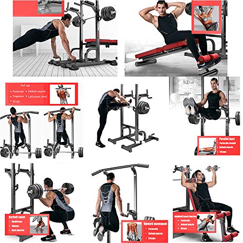 Adjustable Weight Bench Set, 1100Lbs Load Bearing Bench Press Set with Bar Strength Training Benches for Home Gym Exercise Abdominal Muscles Muscles Back Muscle Pectoral(Excluding Barbell)