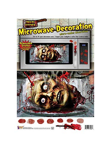 Décoration amovible de cuisine creepy pour micro-ondes Forum Novelties gris rouge multicolore