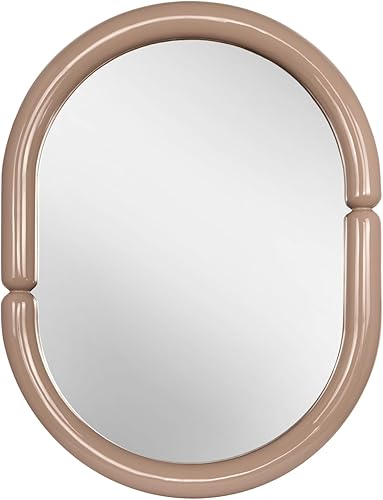 Miniatura 2 de H-A Espejo de pared para colgar en la pared con forma de bagel contemporáneo, moderno y futurista, con color caramelo (32 x 23 pulgadas, ceniza lila)