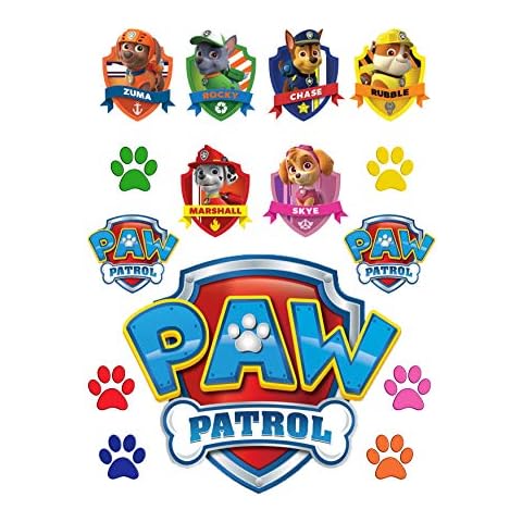PAW Patrol Badges Cake Toppers Set Edible Icing Cake Decorations Cover