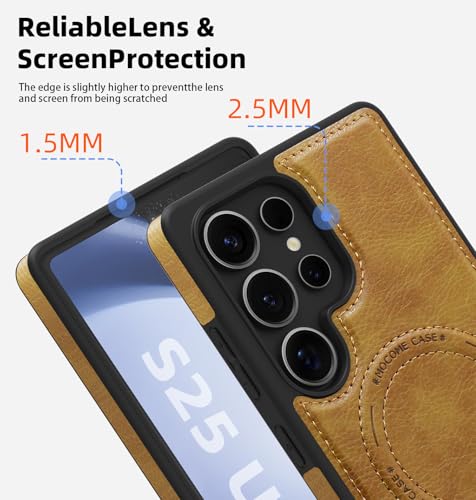 Image of Lunivop for Samsung Galaxy s25 Ultra Case PU Leather 6.9 inch Brown