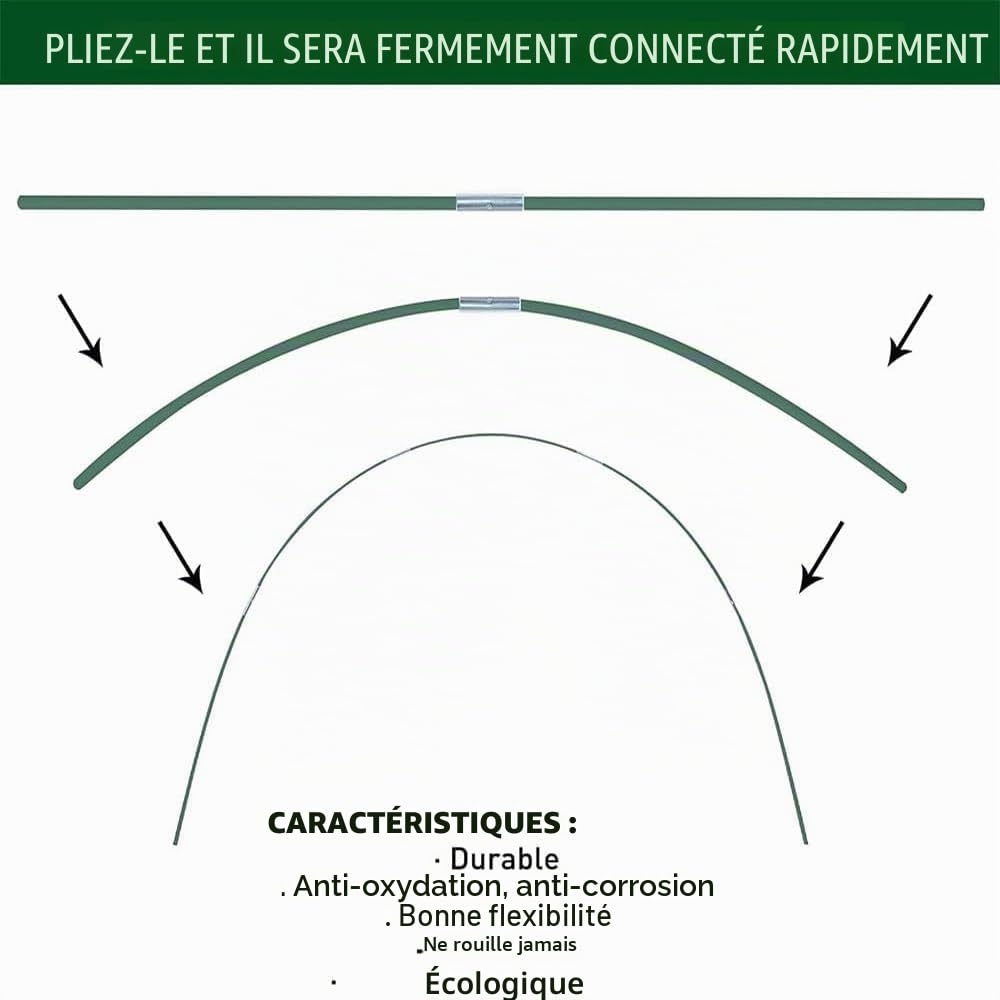Lot de 70 Arceau pour Serre Tunnel,Cerceau pour Serre de Jardin,Arceau de Jardin,Kit De Maison De Cerceau De Jardin,Arceau pour Tunnel Serre de Jardin,Garden Arceaux pour Serre Tunnel