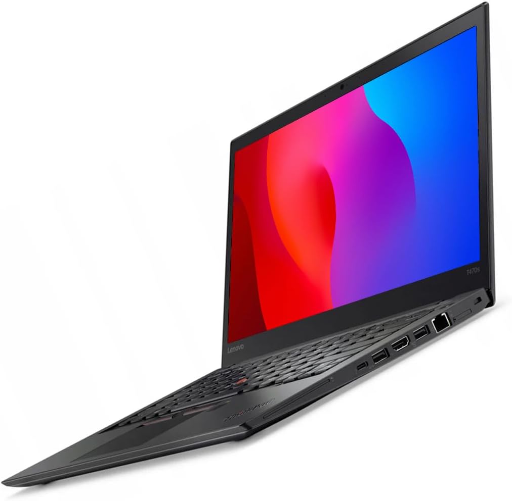Lenovo Thinkpad T470s 14 Inches Business Laptop Computer, Intel Core i7-7600U, 8GB RAM, 256GB SSD, USB 3.1 Gen 1, Thunderbolt, Windows 11 Pro (Renewed)