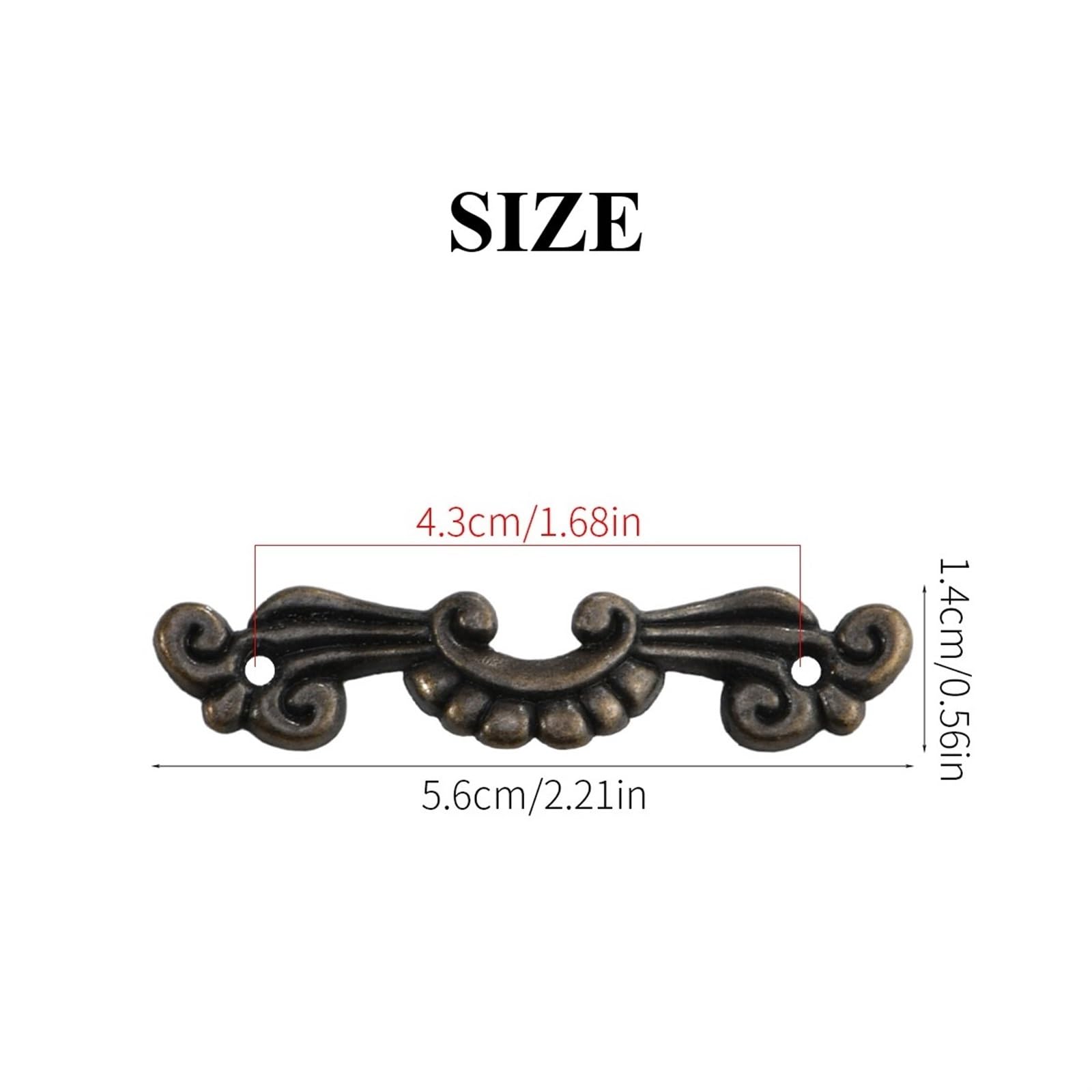ZAANHA 10pcs 2.2-inch Length Carving Style Drop Pulls Small Antique Bail Handles Zinc Alloy Hardware for Doors Furnitures Woodboxes