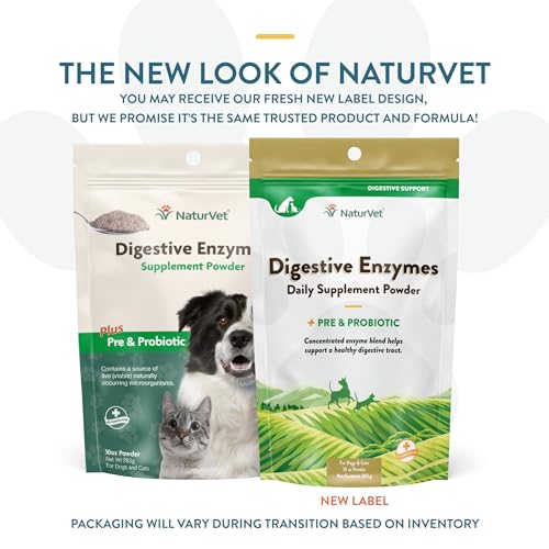 NaturVet Digestive Enzymes Plus Probiotic for Dogs and Cats, 10- oz Powder, Made in USA - Image 3