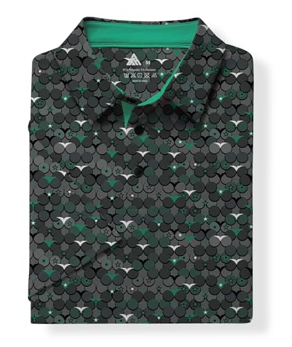 Image of ZITY Men's Golf Shirts Short Sleeve Print Patterns Casual Collared Polo