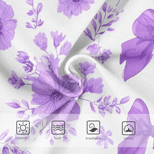 Wusikd Cute Lavender Bows Floral Girls' Underwear Cotton Girls Briefs Soft Toddler Underwear 2T3