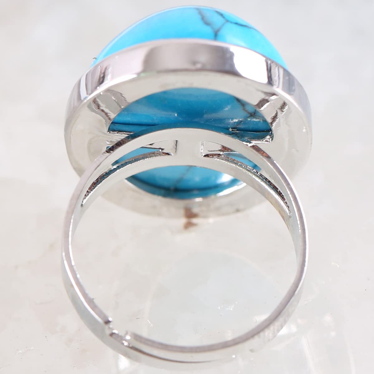 Gros rétro bijoux turquoise pierre anneaux pour hommes titane acier