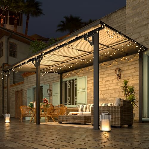 AECOJOY 14' x 10' Gazebo for Patio, Hard Top Lean to...
