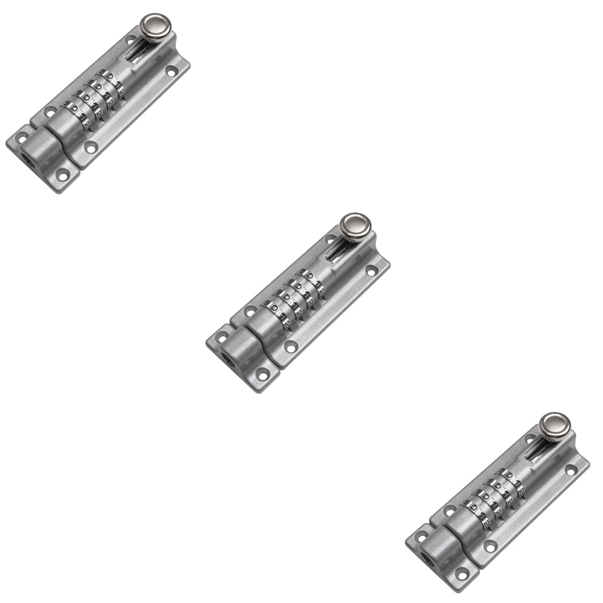 Pestillo de cierre multiusos, cerrojo de candado, 3 piezas Cerradura de contraseña de metal Pestillo de puerta con contraseña Pernos de puerta Pestillo Pernos de seguridad de puerta Perno de puerta de